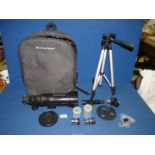 A Celestron rucksack and contents of Celestron travel telescope, model 21035 D70/f400,