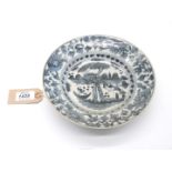 An interesting Annamese blue and white Dish, 16th century,