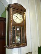 A large old wall clock.
