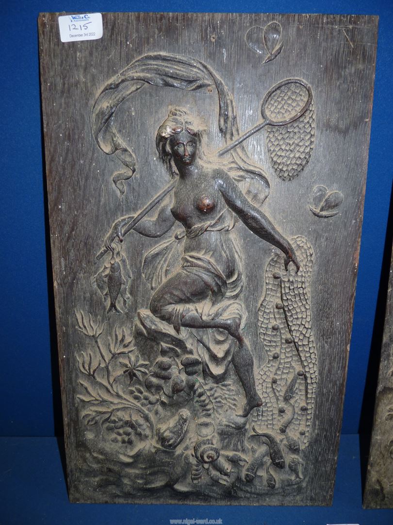 Two finely carved Panels depicting scenes, - Image 3 of 4