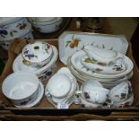 A large quantity of Royal Worcester 'Evesham' dinner ware including lidded tureen, serving dishes,