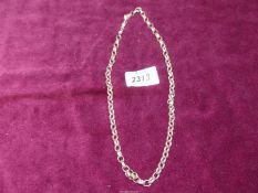 A silver 925 stamped barrel link chain necklace, 48 grams.