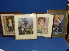 Four framed Renoir prints