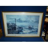 A large framed Limited Edition David Shepherd print titled ' Village Bay - St Kilda', no: 62/200,