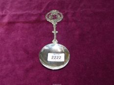 A Silver wedding Anniversary spoon, London 1900, maker James Dudley, 83 grams.