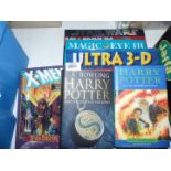 A quantity of books including Harry Potter, Star Wars Millennium Falcon 3-D Owners Guide ,