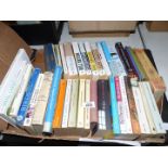 A box of paperback books including Bill Bryson, Marklis Zusak 'The Book Thief',