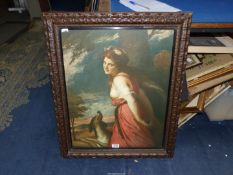 A framed Medici print of Lady Hamilton by George Romney