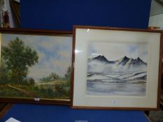 Two framed paintings to include;