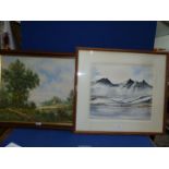 Two framed paintings to include;