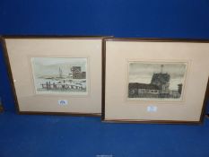 A pair of BM Blake etchings to include;