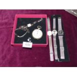 A quantity of white metal watches including Danish, Seiko Quartz, Sekonda, Timex stop watch etc.