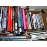 A box of War books including 'Somme' by Lyn MacDonald, 'Tank War 1939-1945', 'war in the Gulf',