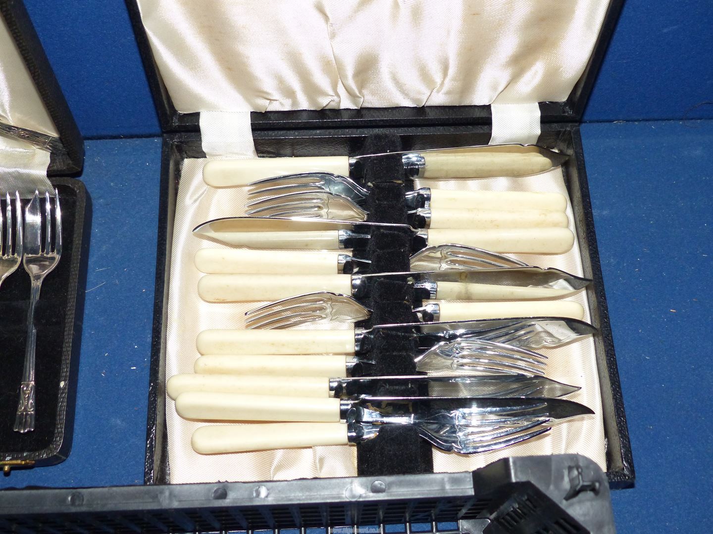 A quantity of silver plated cutlery for six, boxed cake forks and fish knives. - Image 2 of 4