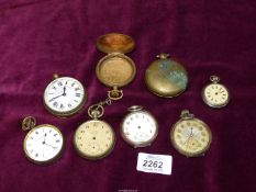 A quantity of Pocket watches for spares and repairs including 'Superior railway Timekeeper',