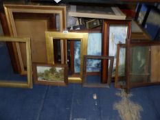 A quantity of old picture frames to include; Rosewood, Oak, Gilt, etc.