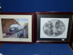 A framed and mounted print titled 'Hagley Hall' by Barry Price,