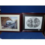 A framed and mounted print titled 'Hagley Hall' by Barry Price,