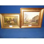 Two small gilt framed Oils on canvas;