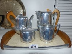 A Picquotware tea set (five pieces).