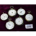 A quantity of silver Pocket watches and case,