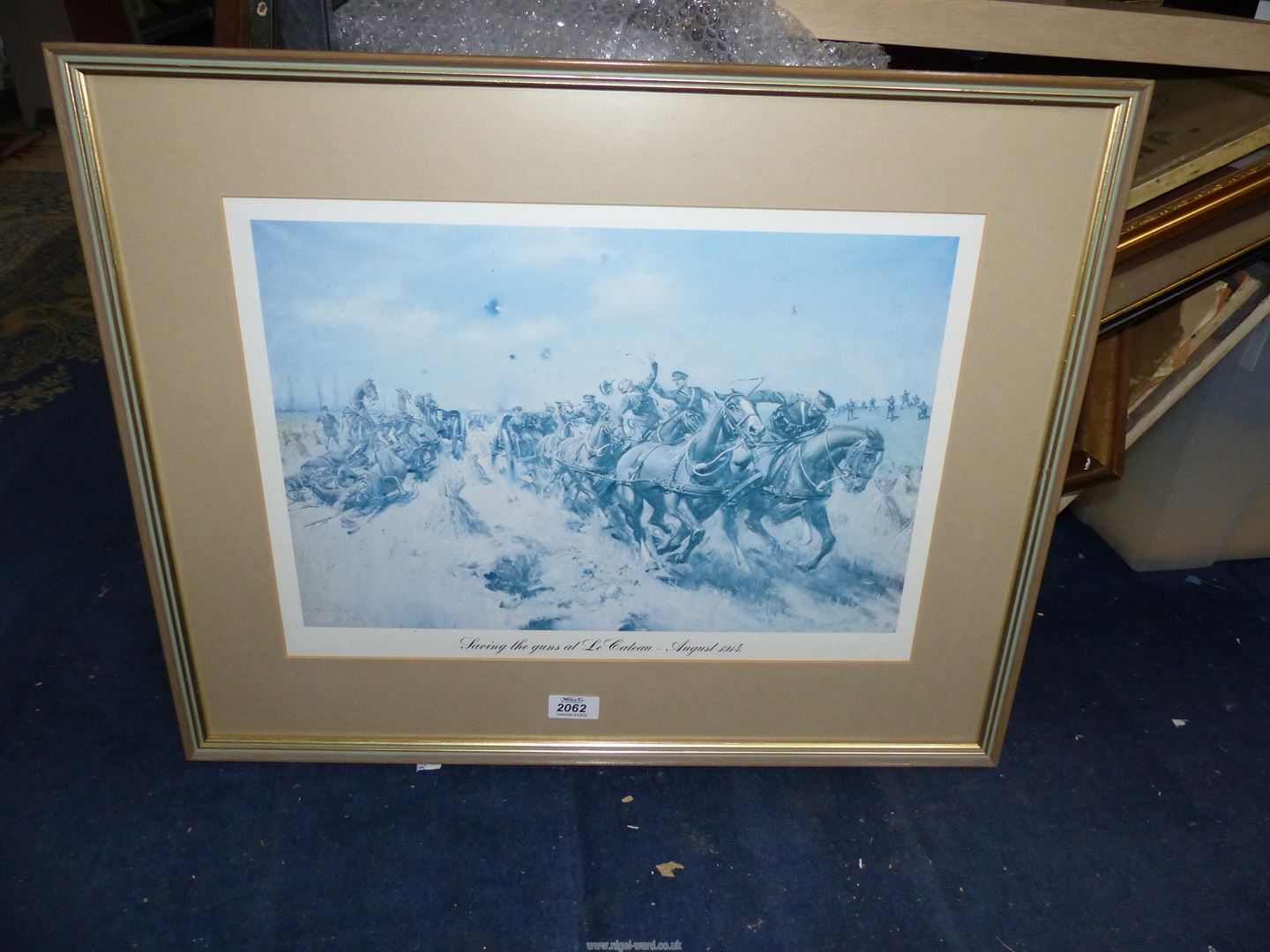 A framed and mounted print by Terence Cuneo January 1969 titled 'Saving The Guns at Le Chateau - - Image 2 of 2