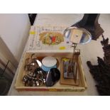 A set of jewellery scales and weights,