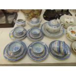 An oriental blue and white tea set