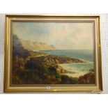 A gilt framed oil painting South African seascape/ landscape