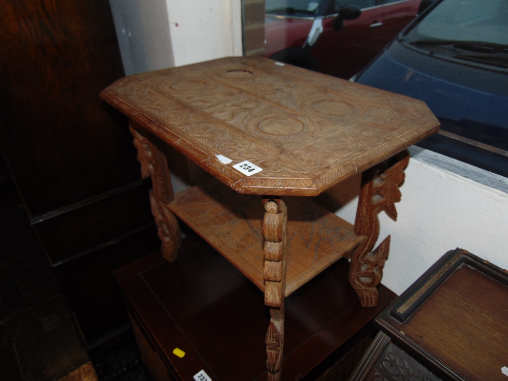 An eastern carved table