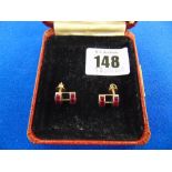 A pair of Victorian 18ct Ruby earrings
