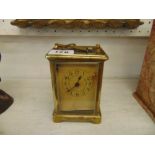 A carriage clock, movement in working order,
