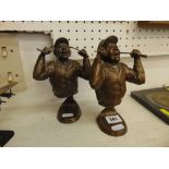 A pair of Bronze Golfer figures