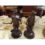 Two bronze figures;