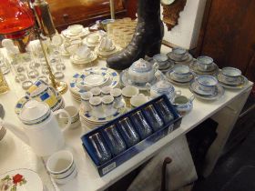 A Royal Norfolk dinner/ tea set and a boxed set of glasses
