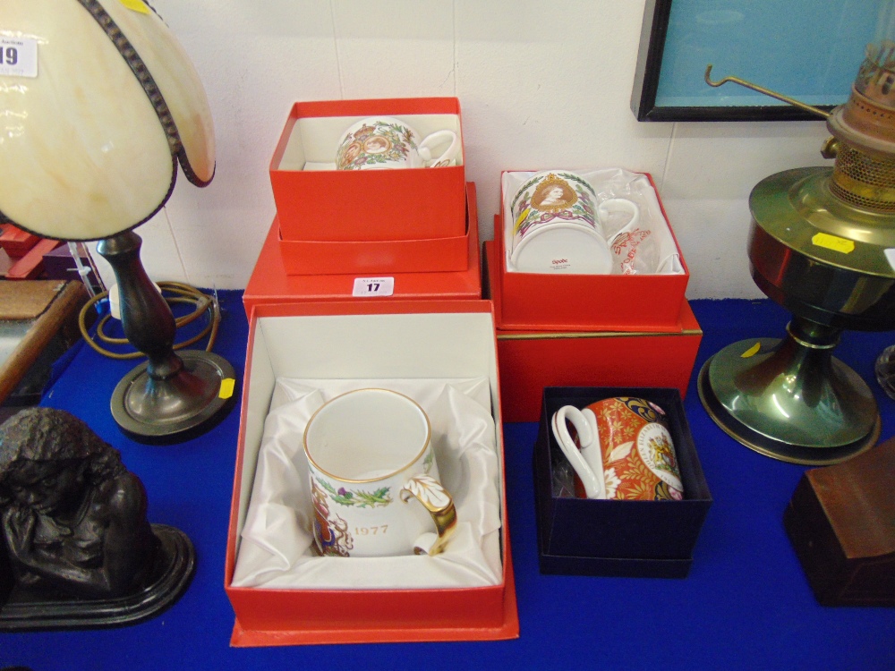 Three Spode Royal commemorative boxed mugs and a Royal Worcester mug - Image 2 of 2