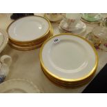 A set of gilt and porcelain Minton plates