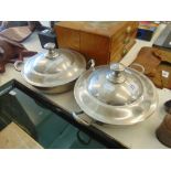 A pair of silver plated tureens