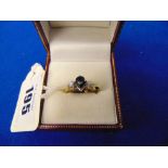 An 18ct gold, Diamond and Sapphire ring,