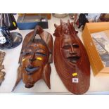 Two African wooden masks
