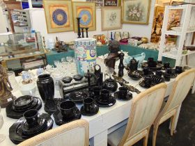 A large qty of black chinaware etc.