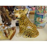 A large vintage ceramic Cheetah, approx.