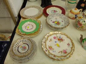 A qty of assorted plates; Meissen, Wedgewood,