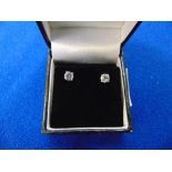 A pair of 18ct White Gold, Diamond stud earrings,