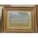 A gilt framed seaside scene, watercolours, by John Bond,