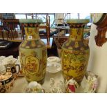 A pair of oriental vases, 2ft high a.