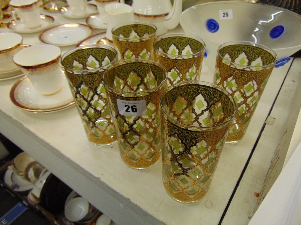 A set of six Culver highball glasses