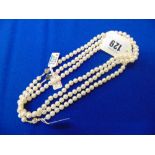 Three White cultured Pearl necklaces approx.