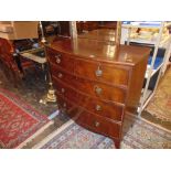 Two over three bow fronted chest of drawers