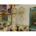 Two tall Capodimonte lamps